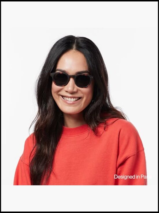 Unisex Pantos Sunglasses with Bio-based Frame, Scratch-Resistant Grey Lenses,